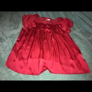 Women’s Red Satin/Silk Flowing T-Shirt!
